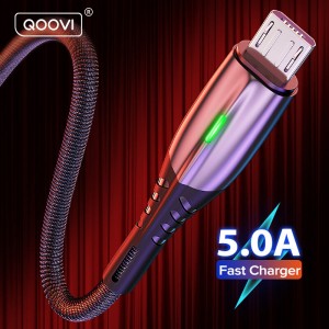 5A 2m Micro USB C 型电缆安卓手机充电器快速充电数据线充电适用于 iPhone 13 12 小米三星华为