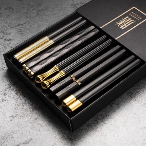 5 双日本中式筷子食品寿司棒可重复使用韩国筷子套装金属合金餐具 Palillos Chinos