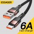 Essager 6A USB Type C 数据线适用于华为 P30 Pro 66W 快速充电线 USB-C 充电器数据线适用于三星 Realme Oneplus Poco F3 Essager 6A USB Type C 数据线适用于华为 P30 Pro 66W 快速充电线 USB-C 充电器数据线适用于三星 Realme Oneplus Poco F3